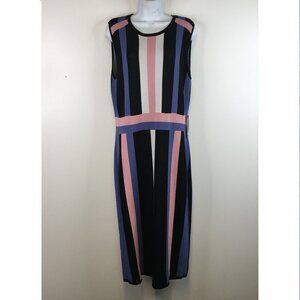NYC Vertical Striped Sleeveless Dress Large NWT